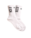 FICHÉTTE CREW KNIT LABEL SOCKS - BLANCO / NOIR