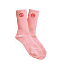 FICHÉTTE CREEW KNIT SOCKS - BLUSH / BRICK RED