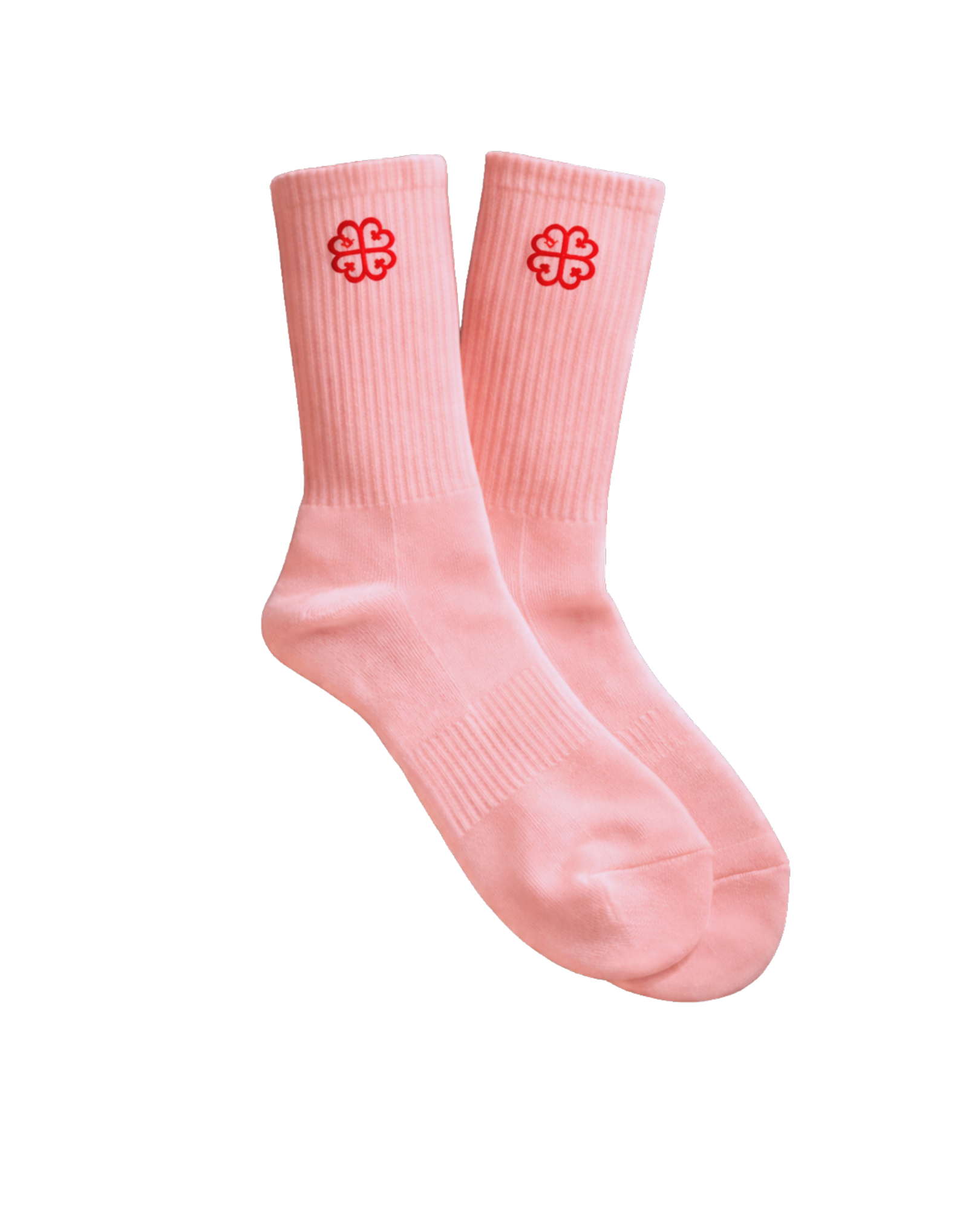FICHÉTTE CREEW KNIT SOCKS - BLUSH / BRICK RED