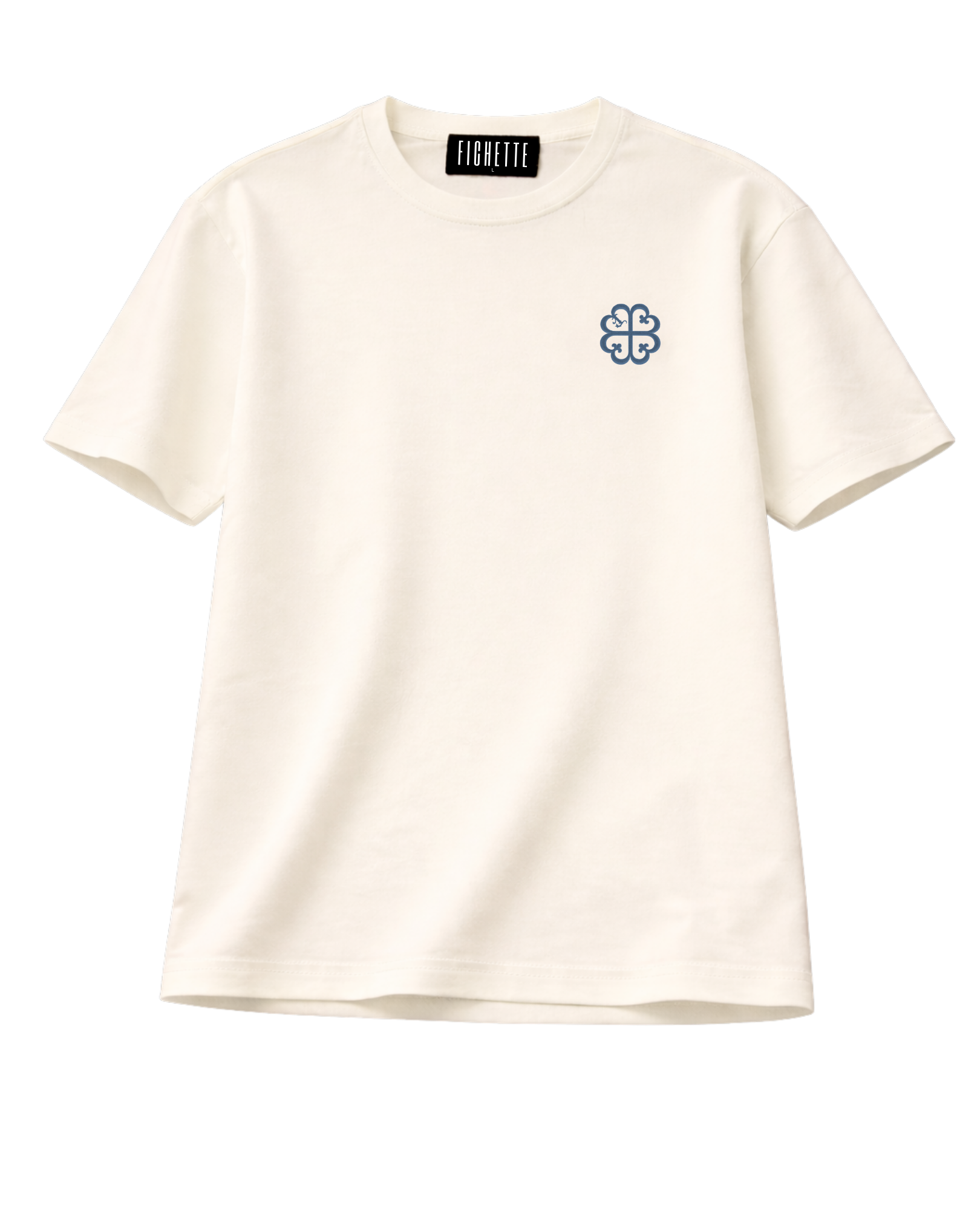 CLASSIC LOGO TEE - CREMÉ / DENIM BLUE
