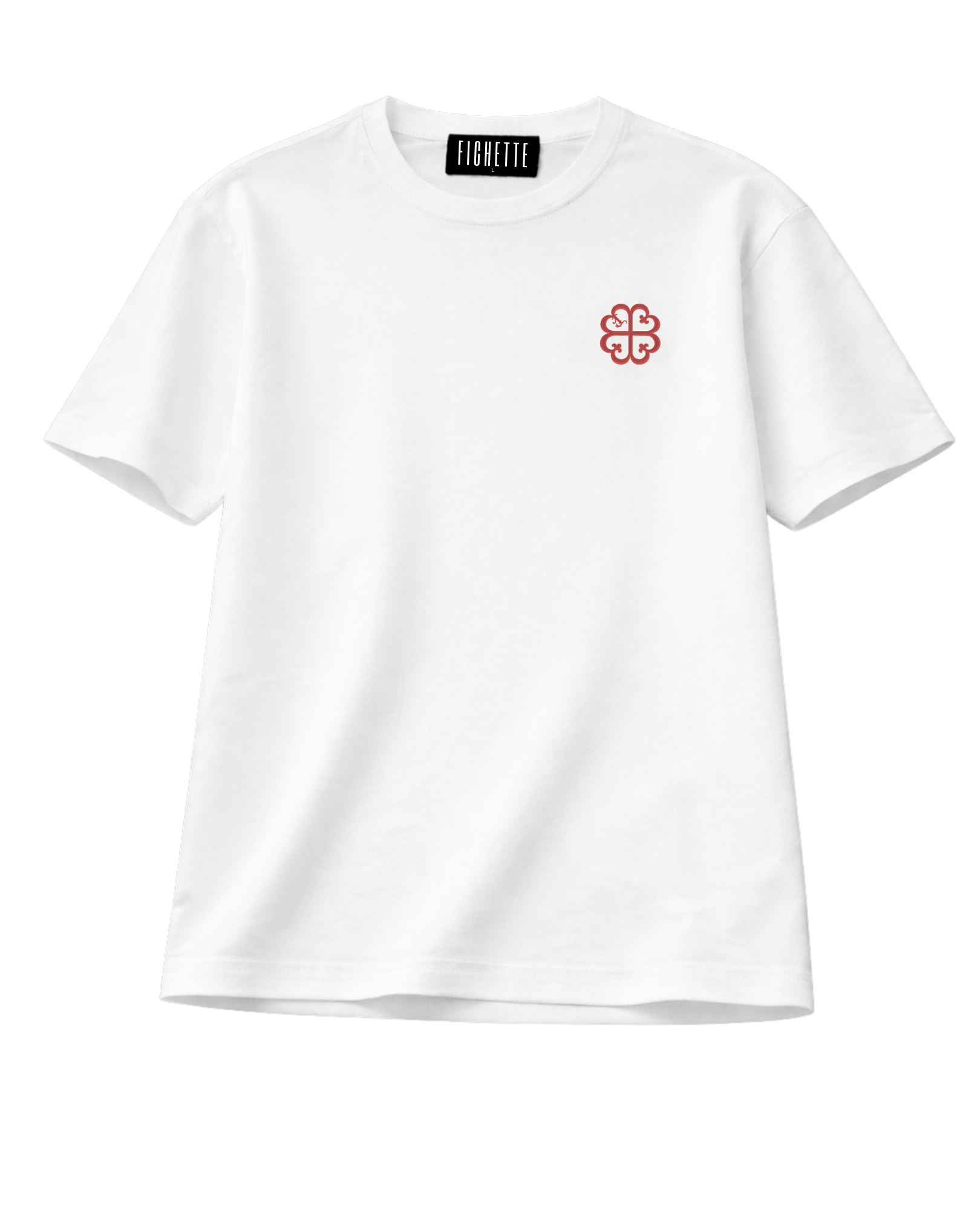 CLASSIC LOGO TEE - BLANCO / BRICK RED