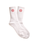 FICHEÉTTE CREW KNIT SOCKS - BLANCO / BRICK RED